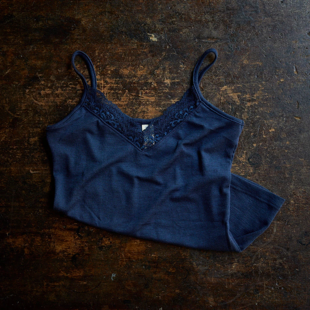 Engel Women's Organic Merino Wool & Silk Strappy Lace Vest - Navy Blue Outlet 6 Engel Women's Organic Merino Wool & Silk Strappy Lace Vest - Navy Blue Outlet