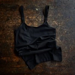 Engel Adults Women's Organic Cotton Maternity Clip Strap Top - Black