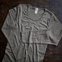 Engel Women's Organic Merino Wool & Silk LS Top - Walnut