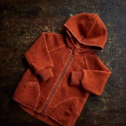 Engel Organic Boiled Wool Zip Jacket - Magma