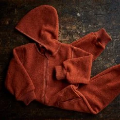 Engel Organic Boiled Wool Zip Suit - Magma Baby Wool