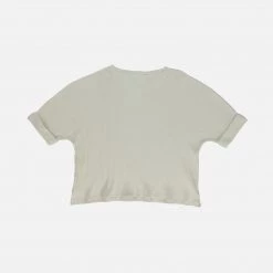 Poudre Organic Women's Organic Cotton Rib Marjolaine SS Tee - Almond Milk SALE