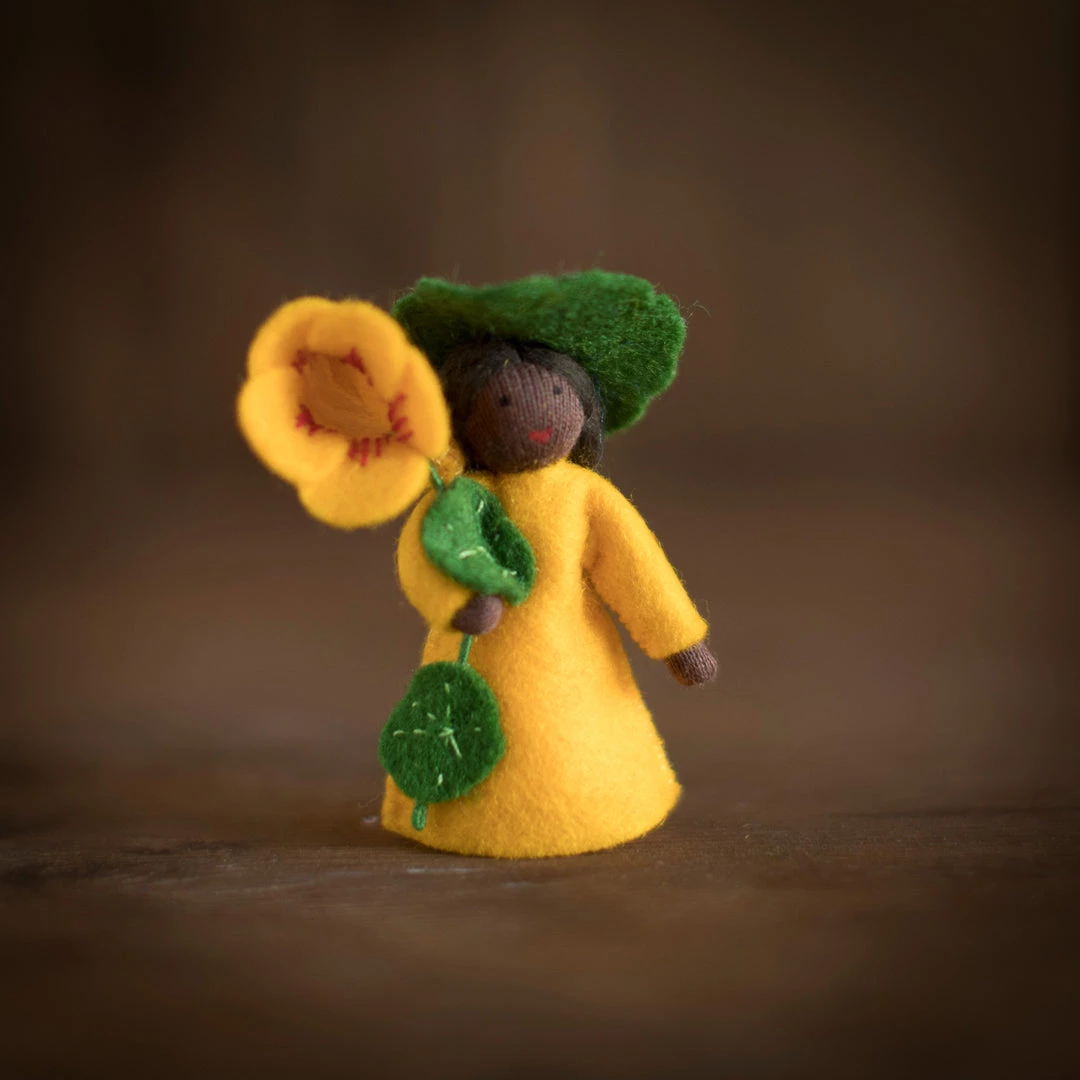 Fairies Handmade Small Wool Flower Fairy - Lady's Slippers - Black 3 Fairies Handmade Small Wool Flower Fairy - Lady's Slippers - Black