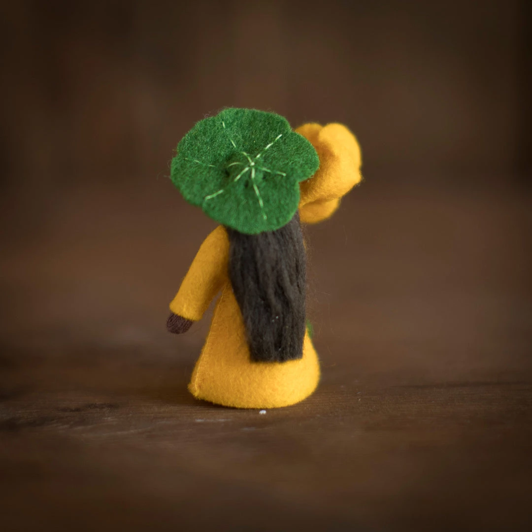 Fairies Handmade Small Wool Flower Fairy - Lady's Slippers - Black 4 Fairies Handmade Small Wool Flower Fairy - Lady's Slippers - Black