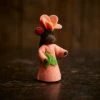 Fairies Toys Handmade Wool Fairy With Flower Headdress - Camellia Japonica - Black