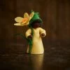 Fairies Handmade Wool Fairy Holding Flower - Crocus - Black 2 Fairies Handmade Wool Fairy Holding Flower - Crocus - Black