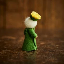 Fairies Handmade Wool Fairy With Flower Headdress - Dandelion - Brown
