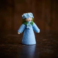 Fairies Handmade Wool Fairy With Flower Headdress - Forget Me Not - White