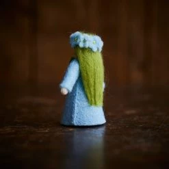 Fairies Handmade Wool Fairy With Flower Headdress - Forget Me Not - White