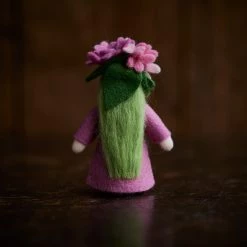 Fairies Handmade Wool Fairy With Flower Headdress - Lilac - White