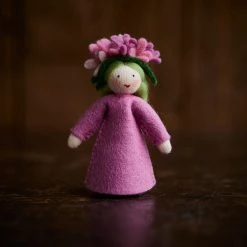 Fairies Handmade Wool Fairy With Flower Headdress - Lilac - White