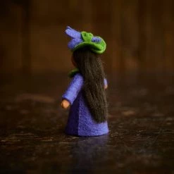 Fairies Handmade Wool Fairy With Flower Headdress - Violet - Brown Toys