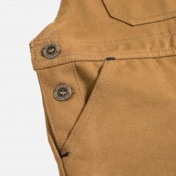 Monty & Co Cotton Porter Short Dungaree - Tan Cotton & Linen