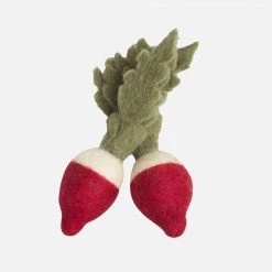 Papoose Toys Felted Wool Vegetable Red Radish - Set Of 2