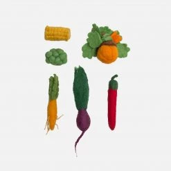 Papoose Toys Felted Wool Mini Vegetable Set - Boxed 7 Papoose Toys Felted Wool Mini Vegetable Set - Boxed
