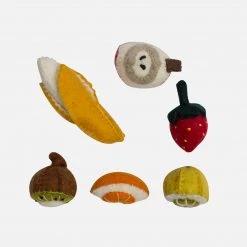 Papoose Toys Felted Wool Mini Fruit Set - Boxed