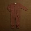 SISKIN Merino Wool Rib Pyjamas / Romper - Nutmeg