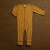 SISKIN Merino Wool Rib Pyjamas / Romper - Ochre Baby Wool 2 SISKIN Merino Wool Rib Pyjamas / Romper - Ochre Baby Wool
