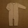 SISKIN Baby Wool Merino Wool/Silk Pointelle Pyjamas/ Romper - Caramel