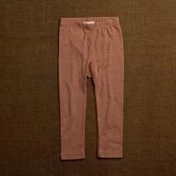 SISKIN Kids Wool Merino Wool/Silk Pointelle Leggings - Rosewood