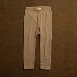 SISKIN Merino Wool/Silk Pointelle Leggings - Caramel