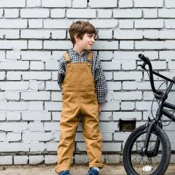 Monty & Co Cotton Porter Dungaree - Tan Cotton & Linen