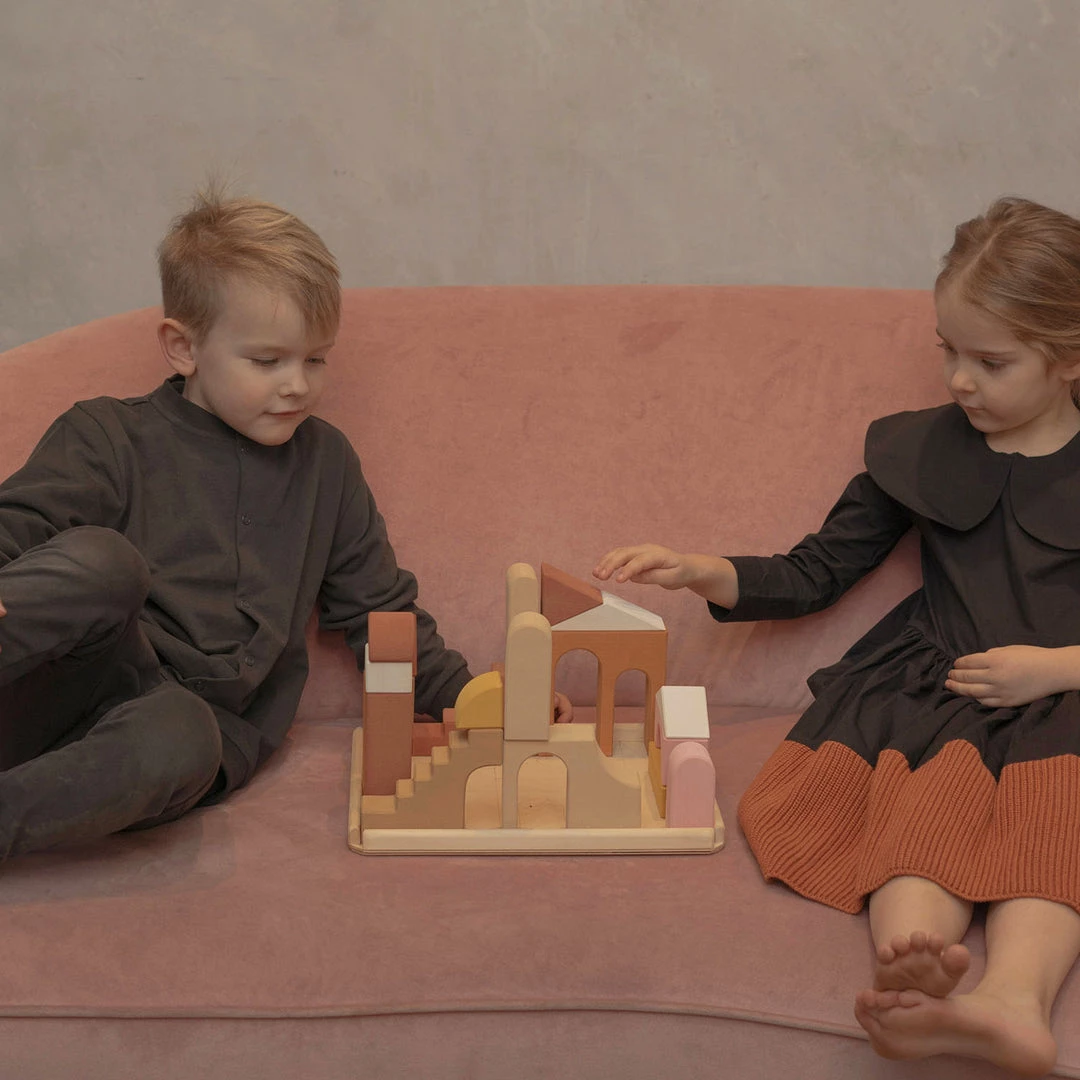 Raduga Grëz Handmade Wooden Apartment Building Blocks Set 6 Raduga Grëz Handmade Wooden Apartment Building Blocks Set