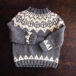 Mormor.nu Hand Knit Wool/Alpaca Palle Sweater - Light Grey Tops & Sweaters