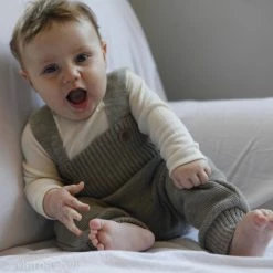 Disana Baby Wool Organic Merino Wool Baby Dungarees - Grey