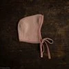 Disana Organic Merino Wool Knitted Bonnet - Rose/Natural