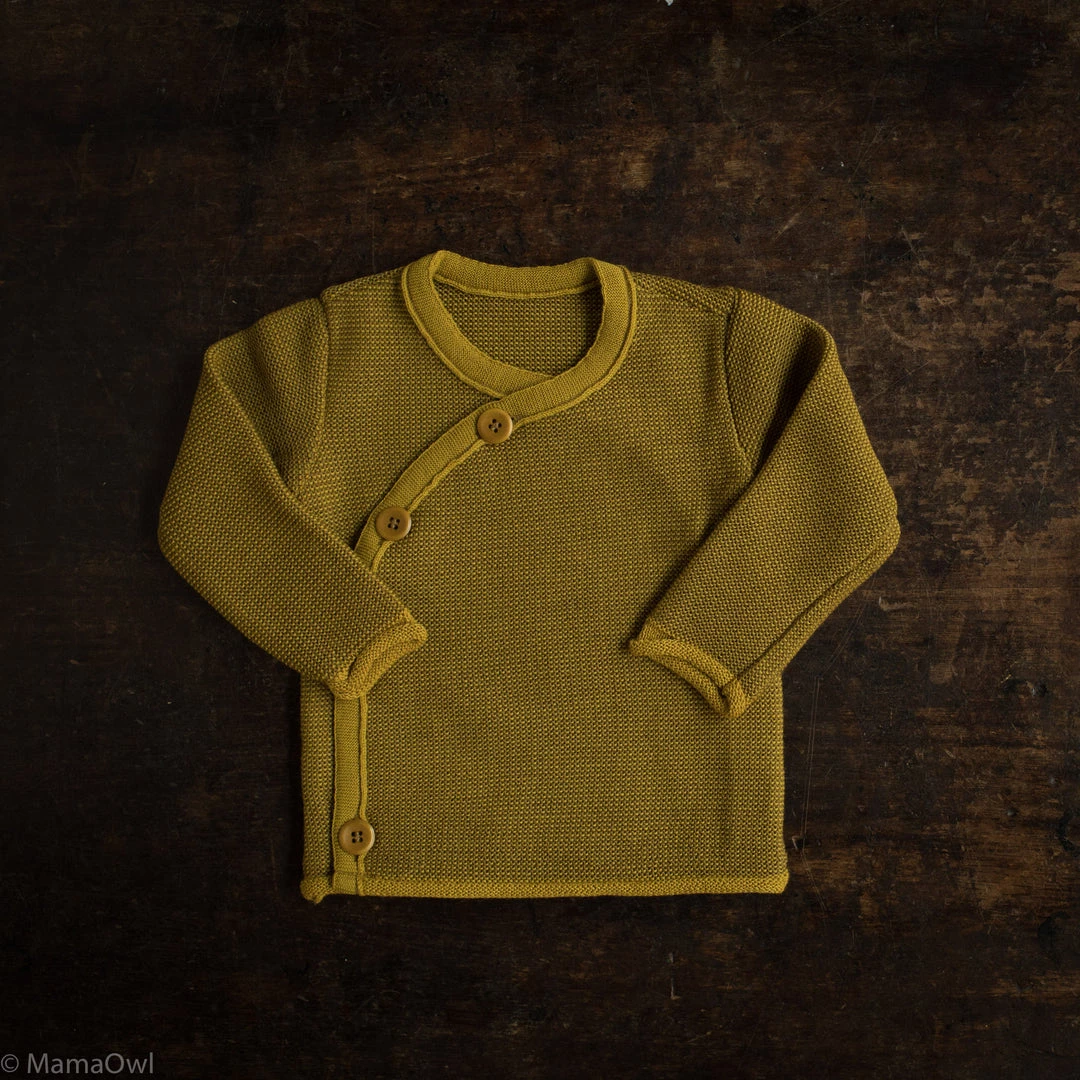 Disana Tops & Sweaters Organic Merino Wool Baby Cardigan - Curry/Gold 3 Disana Tops & Sweaters Organic Merino Wool Baby Cardigan - Curry/Gold