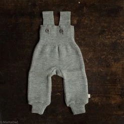 Disana Baby Wool Organic Merino Wool Baby Dungarees - Grey