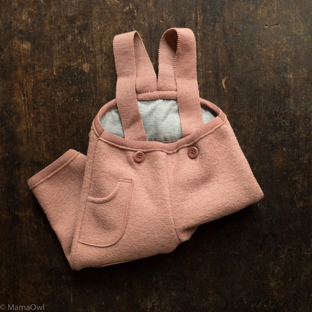 Disana Baby Wool Exclusive Organic Boiled Merino Wool Pocket Dungarees - Rose 3 Disana Baby Wool Exclusive Organic Boiled Merino Wool Pocket Dungarees - Rose