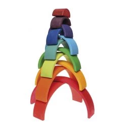 Grimms 12 Piece Wooden Rainbow - Colourful Toys