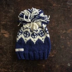 Mormor.nu Hand Knit Wool/Alpaca Palle Hat - Blue Baby Wool