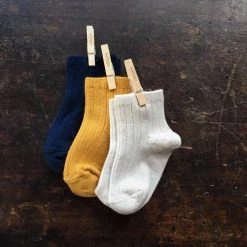 Collegien Babies & Kids Short Socks - Cream Cotton & Linen