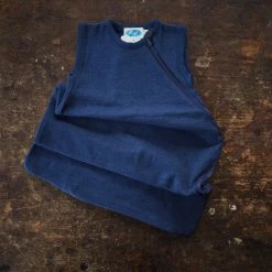 Reiff Organic Merino Wool/Silk Sleeveless Terry Sleeping Bag - Navy