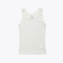 JOHA Lace Merino Wool/Silk Sleeveless Vest - Natural