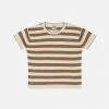 FUB SALE Organic Cotton Stripe Tee - Ecru/Camel 2 FUB SALE Organic Cotton Stripe Tee - Ecru/Camel