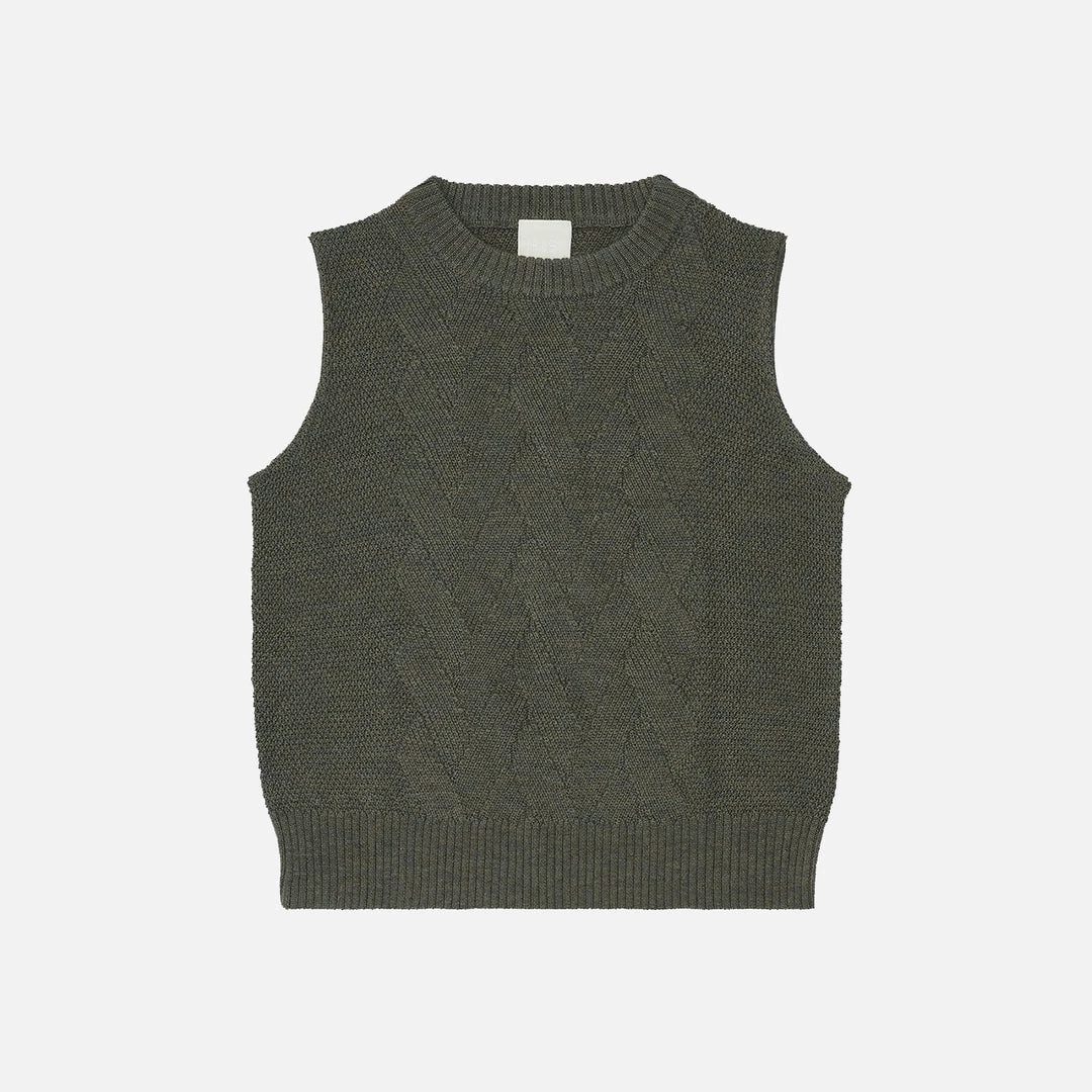 FUB Women's Merino Wool Vest - Green Melange 4 FUB Women's Merino Wool Vest - Green Melange