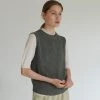 FUB Women's Merino Wool Vest - Green Melange