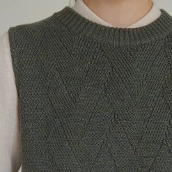 FUB Women's Merino Wool Vest - Green Melange 9 FUB Women's Merino Wool Vest - Green Melange