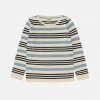 FUB SALE Organic Cotton Contrast Stripe Top - Ecru/Dark Navy