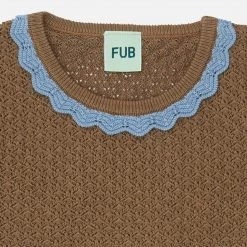 FUB SALE Organic Cotton Pointelle Tee - Camel