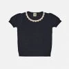 FUB Organic Cotton Pointelle Tee - Dark Navy