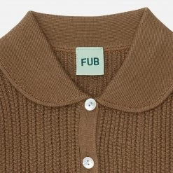 FUB Organic Cotton Collar Cardigan - Camel