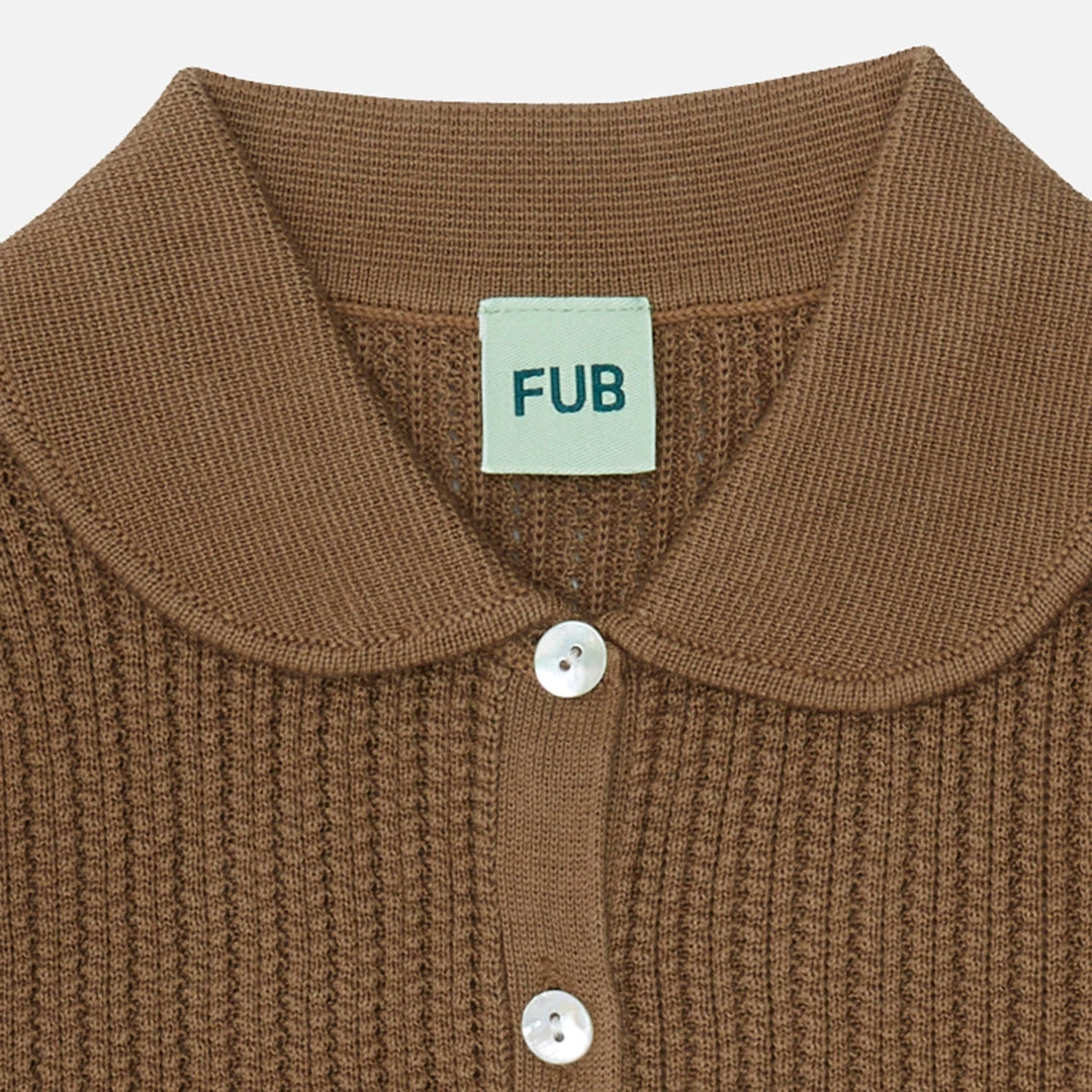 FUB Organic Cotton Collar Cardigan - Camel 4 FUB Organic Cotton Collar Cardigan - Camel