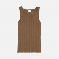 FUB Women's Organic Cotton Wide Rib Camisole - Camel SALE