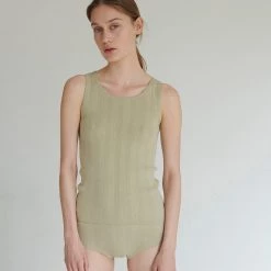 FUB Women's Organic Cotton Wide Rib Camisole - Elm SALE
