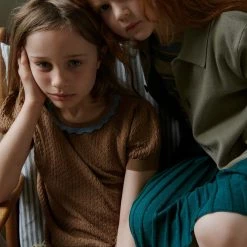 FUB SALE Organic Cotton Pointelle Tee - Camel